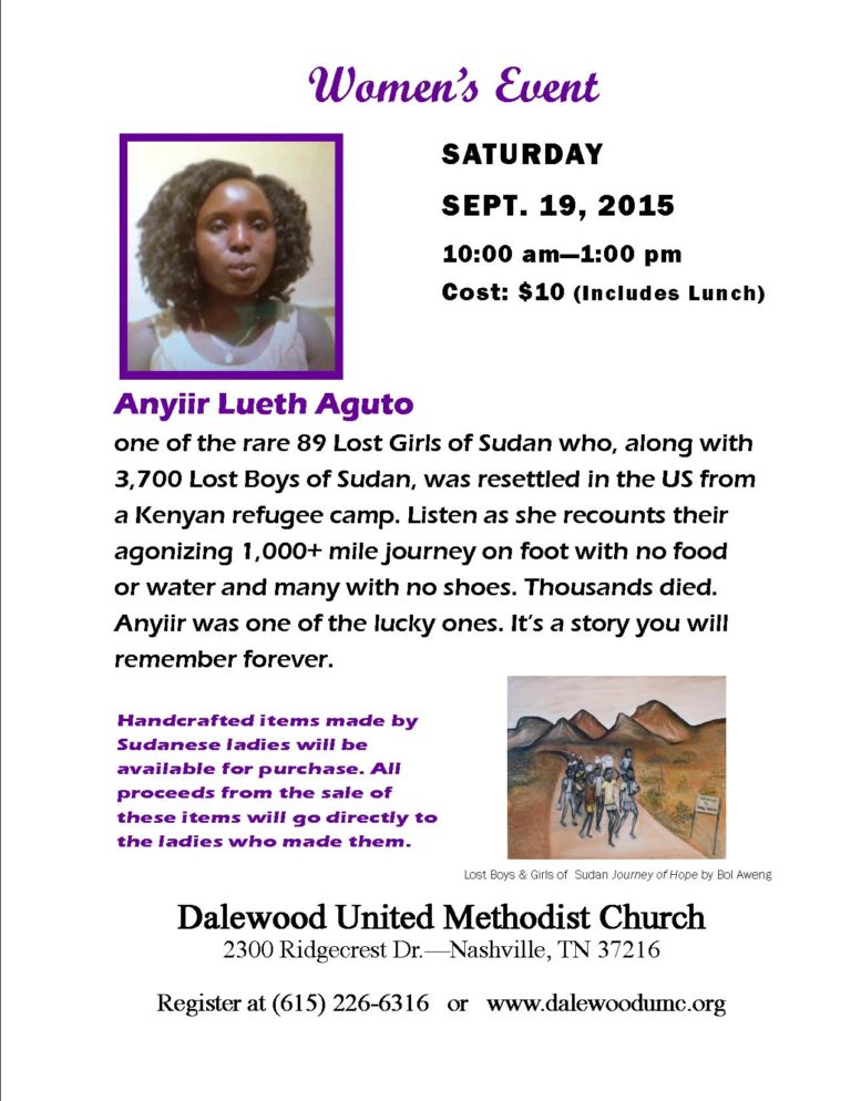 Lost Girls of Sudan Flyer | Dalewood United Methodist Church